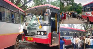 Accident, ksrtc,bus ,ತುರುವೇಕೆರೆ,