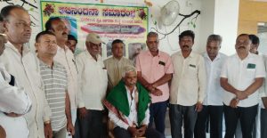 Tiptur: Congratulatory ceremony for S Gangadhariah, the winner of the Millionaire Farmer of India 2025 award.