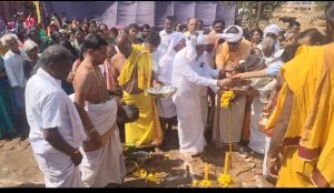 Pavagada k . Gopalaiah praised the villagers for their work in constructing temples in Pavagada Gujjanadu village.
