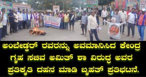 Turuvekere: ಅಂಬೇಡ್ಕರ್ ರವರನ್ನು ಅವಮಾನಿಸಿದ ಕೇಂದ್ರ ಗೃಹ ಸಚಿವ ಅಮಿತ್ ಶಾ ವಿರುದ್ಧ ಬೃಹತ್ ಪ್ರತಿಭಟನೆ.
